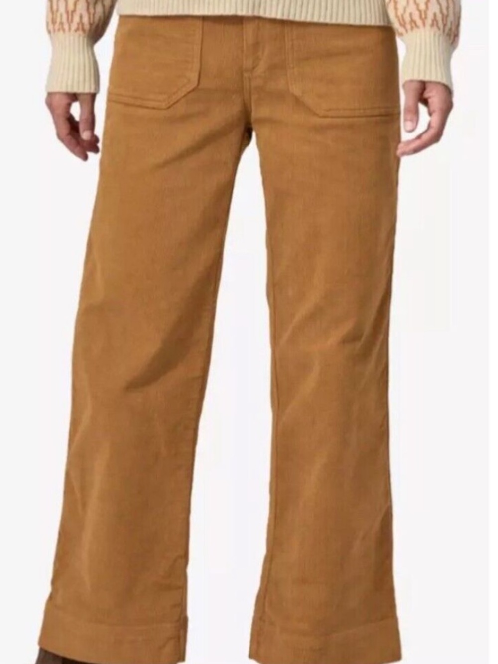 Patagonia Wide Leg Corduroy Ankle Pants in Camel Brown Size 2